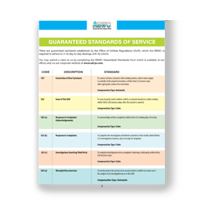 RBWC Guaranteed Standards of Service